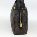 CELINE Macadam Canvas Hand Bag PVC Leather Black Gold Auth AMZ525A-4