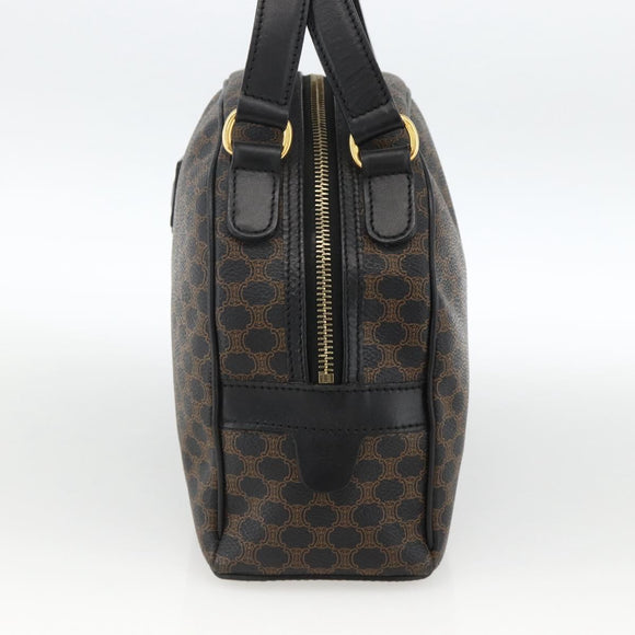 CELINE Macadam Canvas Handtasche PVC-Leder Schwarz Gold Authentisch AMZ525A