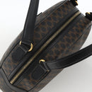 CELINE Macadam Canvas Hand Bag PVC Leather Black Gold Auth AMZ525A-6