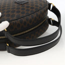 CELINE Macadam Canvas Hand Bag PVC Leather Black Gold Auth AMZ525A-7