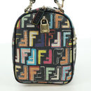 FENDI Zucca Canvas Hand Bag Black Gold Auth AMZ529SAM-5