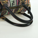 FENDI Zucca Canvas Hand Bag Black Gold Auth AMZ529SAM-7