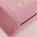 GUCCI Bananya Mini Tote Bag Leather 2way Pink Gold 671623 Auth AMZ534M-9