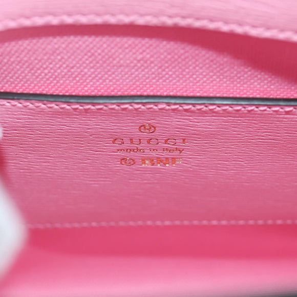 GUCCI Bananya Mini Tote Bag Leather 2way Pink Gold 671623 Auth AMZ534M