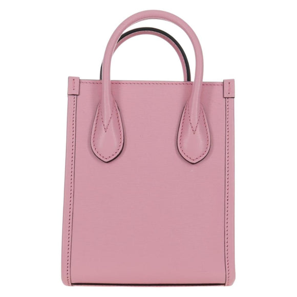 GUCCI Bananya Mini Tote Bag Leather 2way Pink Gold 671623 Auth AMZ534M