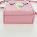 GUCCI Bananya Mini Tote Bag Leather 2way Pink Gold 671623 Auth AMZ535M-5