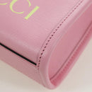 GUCCI Bananya Mini Tote Bag Leather 2way Pink Gold 671623 Auth AMZ535M-17