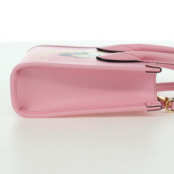 GUCCI Bananya Mini Tote Bag Leather 2way Pink Gold 671623 Auth AMZ535M