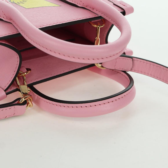 GUCCI Bananya Mini Tote Bag Leather 2way Pink Gold 671623 Auth AMZ535M