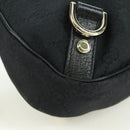 GUCCI GG Canvas Abbey Shoulder Bag Black Gold 180738 Auth AMZ541V-14