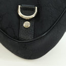 GUCCI GG Canvas Abbey Shoulder Bag Black Gold 180738 Auth AMZ541V-15