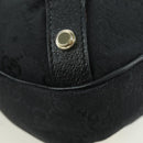 GUCCI GG Canvas Abbey Shoulder Bag Black Gold 180738 Auth AMZ541V-17