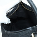 GUCCI GG Canvas Abbey Shoulder Bag Black Gold 180738 Auth AMZ541V-21