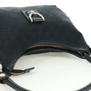 GUCCI GG Canvas Abbey Shoulder Bag Black Gold 180738 Auth AMZ541V-6