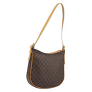 CELINE Macadam Canvas Shoulder Bag PVC Leather Brown Gold Auth AMZ543A-1