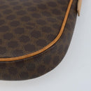 CELINE Macadam Canvas Shoulder Bag PVC Leather Brown Gold Auth AMZ543A-8