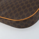 CELINE Macadam Canvas Shoulder Bag PVC Leather Brown Gold Auth AMZ543A-15