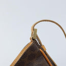 CELINE Macadam Canvas Shoulder Bag PVC Leather Brown Gold Auth AMZ543A-9