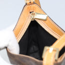 CELINE Macadam Canvas Shoulder Bag PVC Leather Brown Gold Auth AMZ543A-19