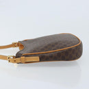 CELINE Macadam Canvas Shoulder Bag PVC Leather Brown Gold Auth AMZ543A-4