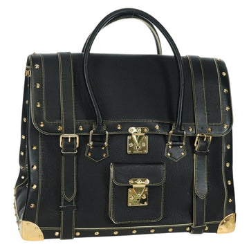 LOUIS VUITTON Suhari Extravagan Hand Bag Leather Black LV Auth AMZ548SM
