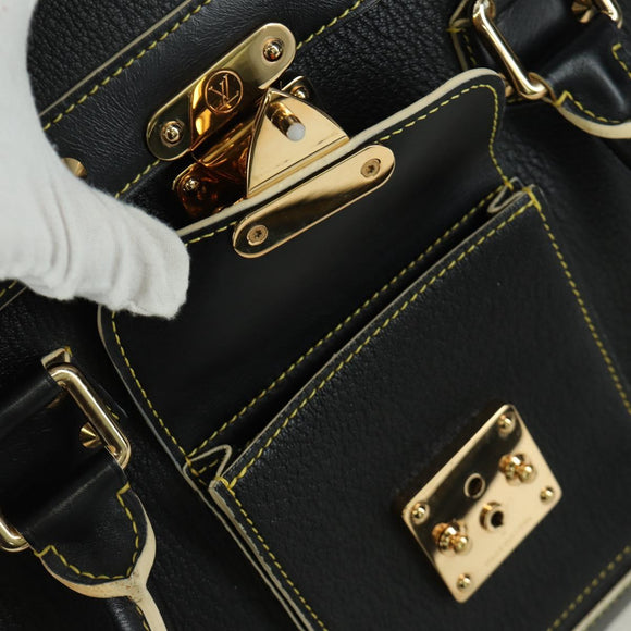 LOUIS VUITTON Suhari Extravagan Hand Bag Leather Black LV Auth AMZ548SM