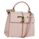 TOD’S Timeless T Hand Bag Leather 2way Pink Gold Auth AMZ549SAM-1