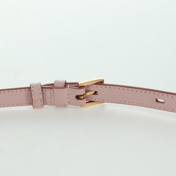 TOD’S Timeless T Hand Bag Leather 2way Pink Gold Auth AMZ549SAM
