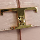 TOD’S Timeless T Hand Bag Leather 2way Pink Gold Auth AMZ549SAM-19