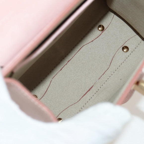 TOD’S Timeless T Hand Bag Leather 2way Pink Gold Auth AMZ549SAM