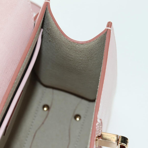 TOD’S Timeless T Hand Bag Leather 2way Pink Gold Auth AMZ549SAM