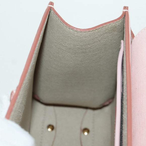TOD’S Timeless T Hand Bag Leather 2way Pink Gold Auth AMZ549SAM