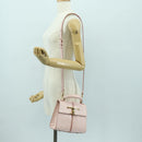 TOD’S Timeless T Hand Bag Leather 2way Pink Gold Auth AMZ549SAM-26