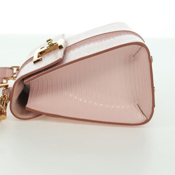 TOD’S Timeless T Hand Bag Leather 2way Pink Gold Auth AMZ549SAM