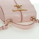 TOD’S Timeless T Hand Bag Leather 2way Pink Gold Auth AMZ549SAM-6