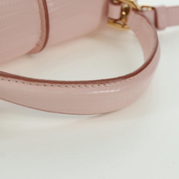 TOD’S Timeless T Hand Bag Leather 2way Pink Gold Auth AMZ549SAM