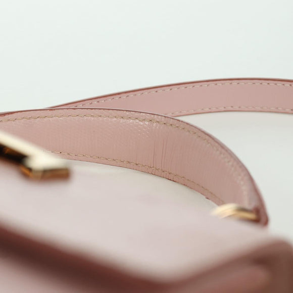 TOD’S Timeless T Hand Bag Leather 2way Pink Gold Auth AMZ549SAM