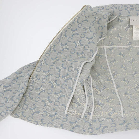 CELINE C Macadam Canvas Jacket Light Blue Auth AMZ552M