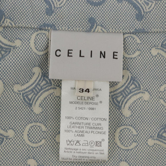 CELINE C Macadam Canvas Jacket Light Blue Auth AMZ552M