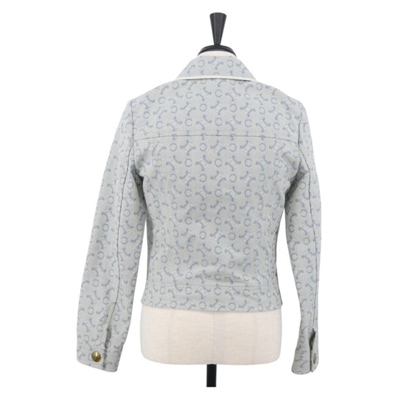 CELINE C Macadam Canvas Jacket Light Blue Auth AMZ552M