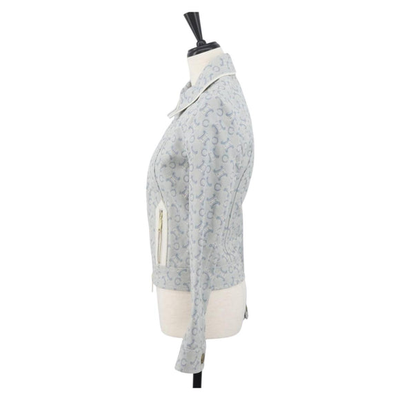 CELINE C Macadam Canvas Jacket Light Blue Auth AMZ552M