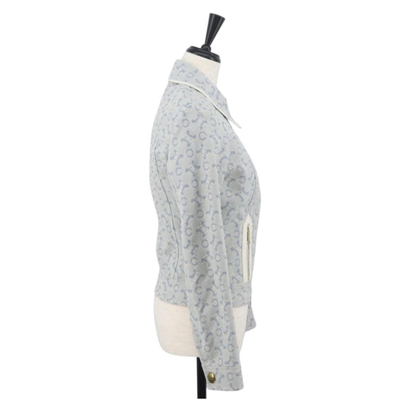 CELINE C Macadam Canvas Jacket Light Blue Auth AMZ552M