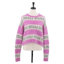 Miu Miu Knitted Fabrics Sweatshirt Mohair Pink Auth AMZ554SAM-1