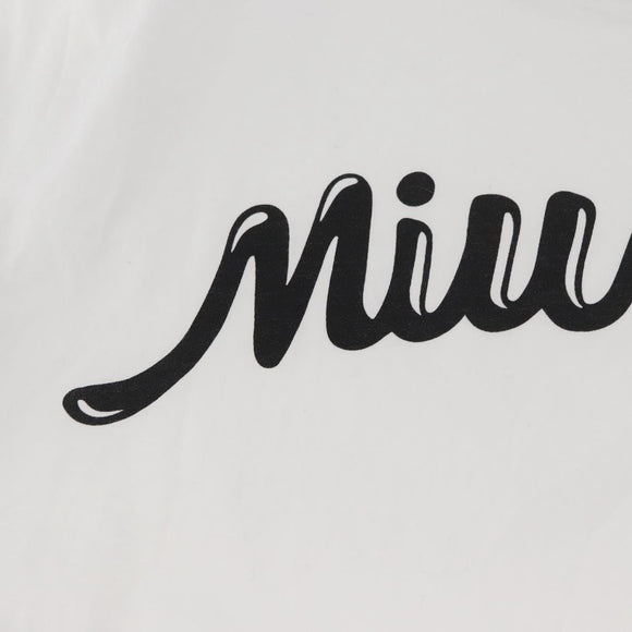 Miu Miu Short Sleeved T Shirt Cotton White Auth AMZ555M