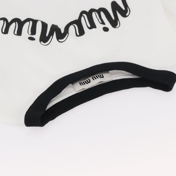 Miu Miu Short Sleeved T Shirt Cotton White Auth AMZ555M