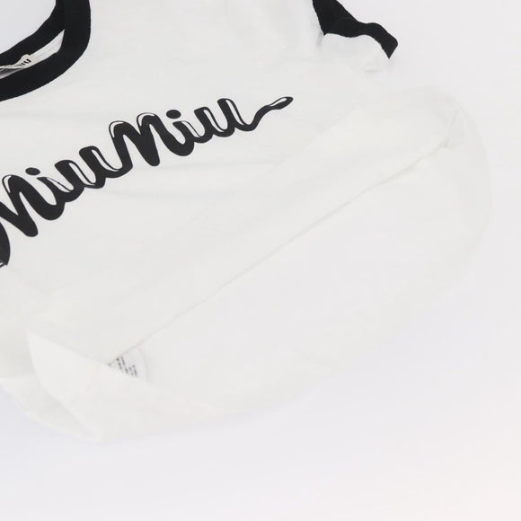 Miu Miu Short Sleeved T Shirt Cotton White Auth AMZ555M