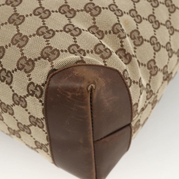 GUCCI GG Canvas Tote Bag Beige Silver 28892 Auth AMZ559