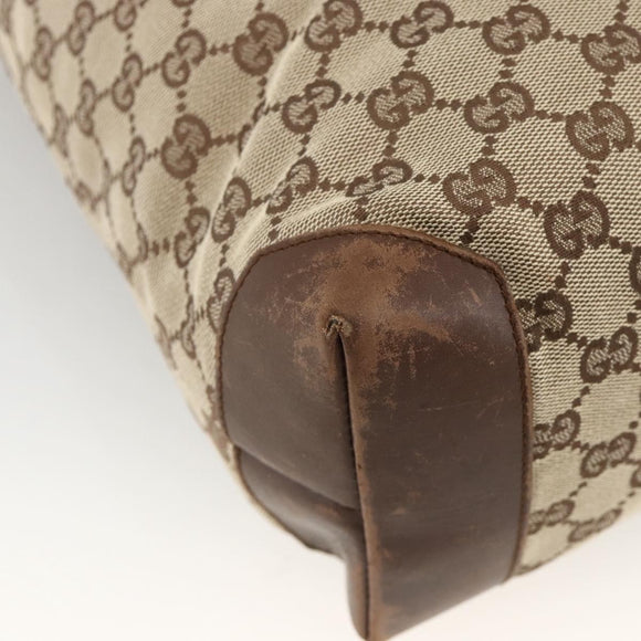 GUCCI GG Canvas Tote Bag Beige Silver 28892 Auth AMZ559