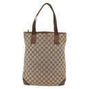 GUCCI GG Canvas Tote Bag Beige Silver 28892 Auth AMZ559-2