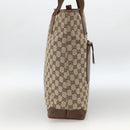 GUCCI GG Canvas Tote Bag Beige Silver 28892 Auth AMZ559-3